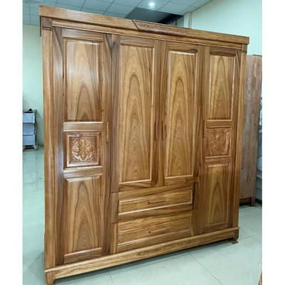 Tủ quần áo hương xám 4 cánh Hoa Thị