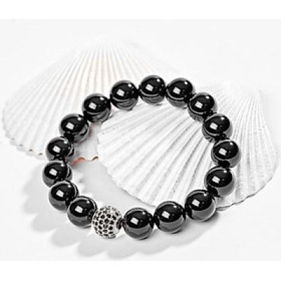 Vòng Tay Đá Thạch Anh Đen Charm Bạc 925 Cầu