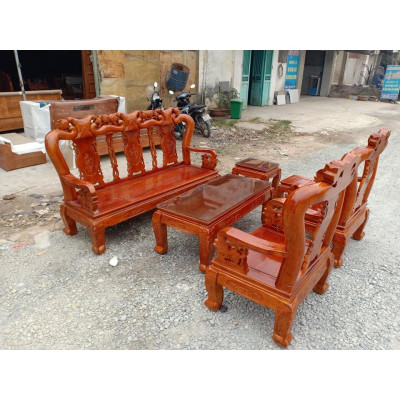 bộ bàn ghế quốc đào tay 12 gỗ xoan ta