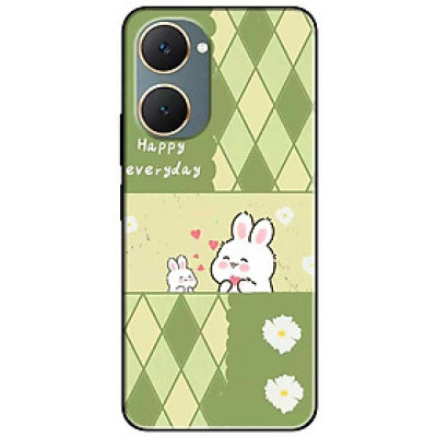 Ốp lưng cho Vivo Y03 - Y03T - Y18 - Y18S - Y18T - Y27 5G - Y28 4G - Y36 - Happy Thỏ Trắng - Hàng Chính Hãng