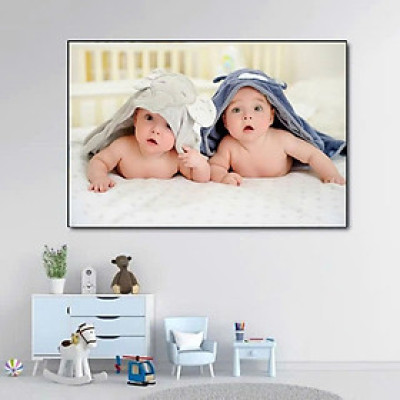 (HCM) Tranh treo tường tráng gương em bé dễ thương trang trí phòng ngủ kèm đinh tre