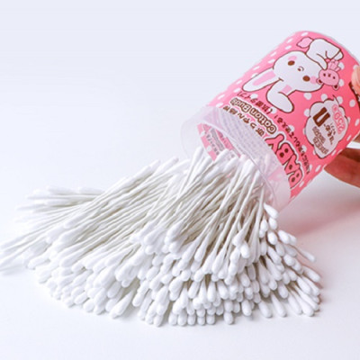 Hộp 200 chiếc tăm bông Sanyo 100% bông gòn tự nhiên siêu mềm dành cho bé - MADE IN JAPAN