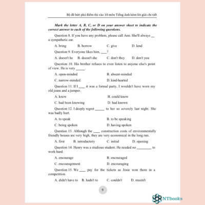 Sách Bộ đề bứt phá điểm thi vào 10 môn Tiếng Anh kèm lời giải chi tiết