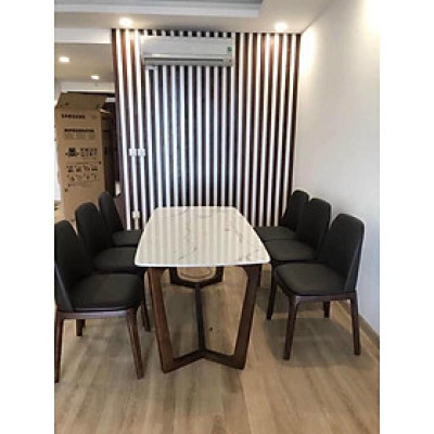 ( Chỉ Ship Miền Bắc ) Bàn Ghế Ăn Mặt Đá 4-6 Ghế
