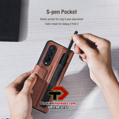 Bao da cho Samsung Galaxy Z Fold4 chính hãng Nillkin Aoge Leather Cover - Hàng chính hãng