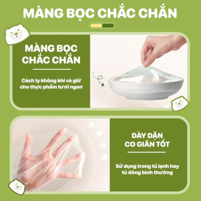 Túi bọc thực phẩm treo tường TOPGIA, chất liệu PE an toàn, chun siêu dai và đàn hồi cao.