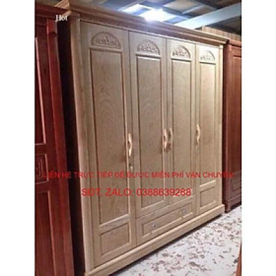Tủ quần áo gỗ sồi Nga phòng ngủ 4 buồng