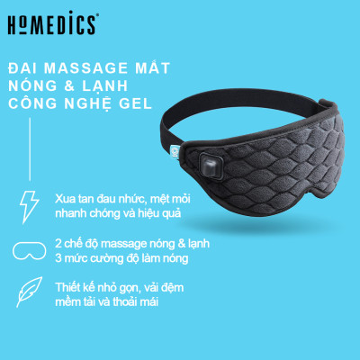 Đai massage mắt nóng và lạnh công nghệ GEL Homedics HP-G42AJ - Hàng nhập khẩu USA