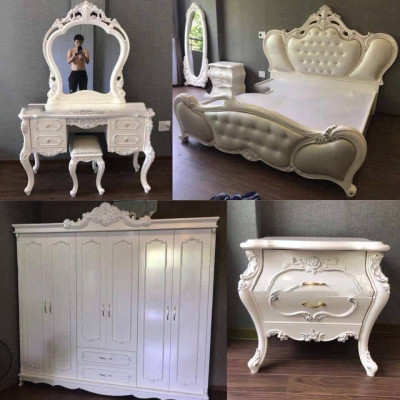 combo bộ giường tủ tân cổ điển đẹp