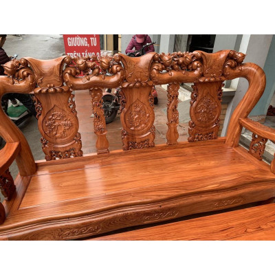 Bộ bàn ghế đồng kỵ minh quốc đào gỗ hương đá