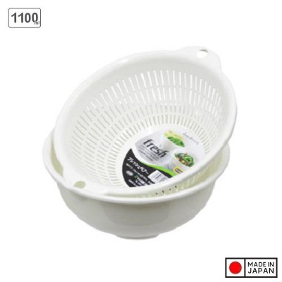 Bộ rổ chậu tròn Sanada Seiko, nhựa PP cao cấp bền đẹp và an toàn, cho thời gian sử dụng lâu dài - nội địa Nhật Bản