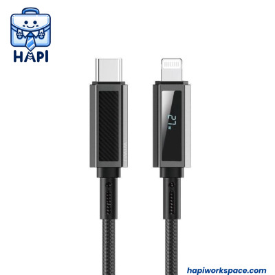 Cáp sạc hàng chính hãng WiWU Aramid Fiber Warriors Type-C to L Wi-C080 lớp bảo vệ aramid siêu bền, đầu hợp kim chống gỉ