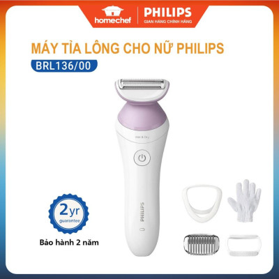 Máy làm sạch lông cá nhân cho nữ Philips BRL136, an toàn cho da, bảo hành 2 năm | Hàng chính hãng