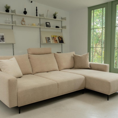 Sofa góc Chất lượng xuất khẩu Juno Sofa KT 2m5 x 1m5. Nệm êm - gối mềm, màu tuỳ chọn