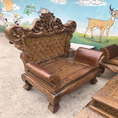 Bàn Ghế Hoàng Gia Gỗ Mun Đuôi Công