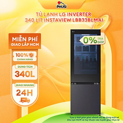 Tủ lạnh LG Inverter 340 lít  InstaView LBB33BLMAI - Hàng Chính Hãng 