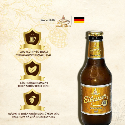 [BIA ĐỨC_SINCE 1810] Bia Tươi Thầy Tu EIBAUER HEFEWEIZEN HELL 5.2 ĐỘ - Bia Tươi Men Sống Thượng Hạng - Nhập Khẩu