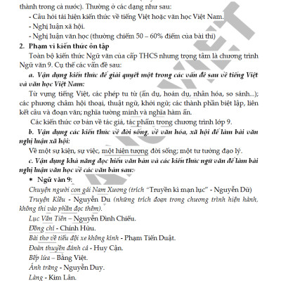Bồi Dưỡng Học Sinh Giỏi Văn 9 Thi Vào Lớp 10 - KV