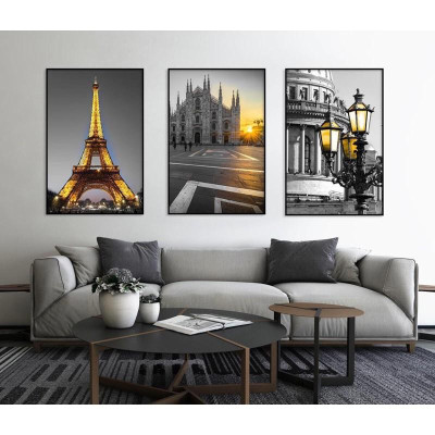 Tranh tráng gương cao cấp bộ 3 