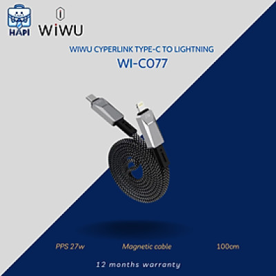 Cáp sạc hàng chính hãng WiWU Cyperlink Type-C to L Wi-C077 dây dù nylon siêu bền, truyền đẫn ổn định