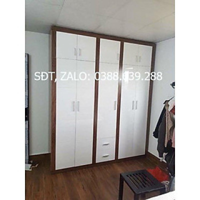 tủ quần áo 2 tầng gỗ mdf vân gỗ