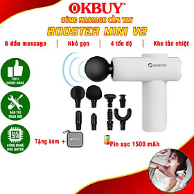 Súng (Máy) Massage Cầm Tay Booster Boluojun MINI V2 New -  8 Đầu Mát Xa