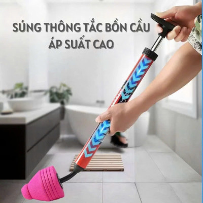 Dụng cụ thông tắc bồn cầu, cống bằng khi nén áp lực siêu mạnh