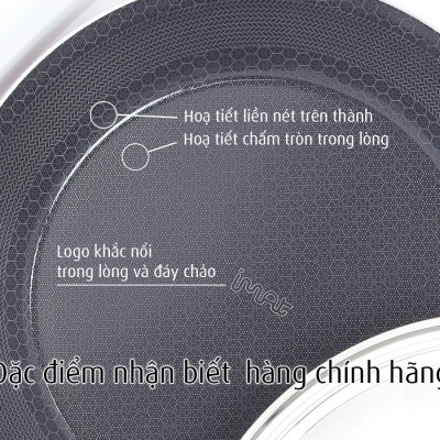 [Hàng chính hãng]Chảo inox iMat Hybrid Blackcube Pealla 28cm kèm vung,chống dính gốm Ceramic đen mới
