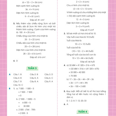 Phiếu Bài Tập Cuối Tuần Toán 4 (35 Tuần Học) - MEGA