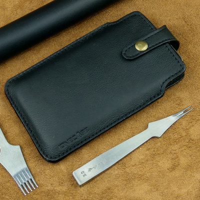 Bao da rút nút cài IONECASE điện thoại 17 pro 16 pro 15 pro 14 pro 13 pro Da Bò Thật mẫu 10 - hàng chính hãng