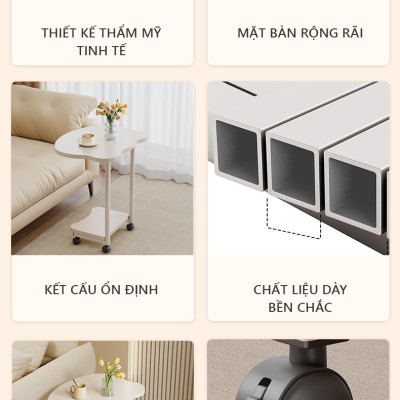Bàn phụ sofa, bàn cafe họa tiết mặt mèo dễ thương decor phòng cực xinh thương hiệu IGA - GM117