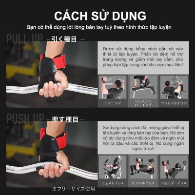 Lysin - đai hỗ trợ bảo vệ cổ tay, lòng bàn tay chất liệu cao su thoáng khí chống trượt tập gym chuyên nghiệp găng tay tập gym dây kéo lưng lifting straps năng tạ kéo xà deadlift tập gym