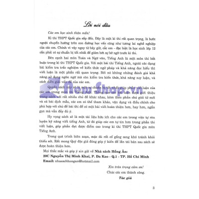 Sách - Những Bài Luận Tiếng Anh Dành Cho Học Sinh Lớp 10 - 11 - 12 - Hồng Ân