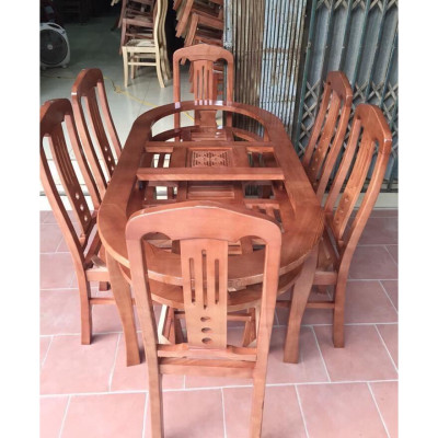 Bàn ăn 2 tầng 8 ghế