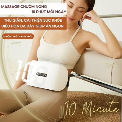 Máy Massage Bụng tan Mỡ, Đai Massage Đánh Tan Mỡ Bụng Cao Cấp Có Đèn Hồng Ngoại Tích Hợp Đá Nóng Hymalaya Giúp tan Mỡ.