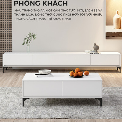 Bàn trà sofa thông minh tone trắng phong cách hiện đại thương hiệu IGA - GP319