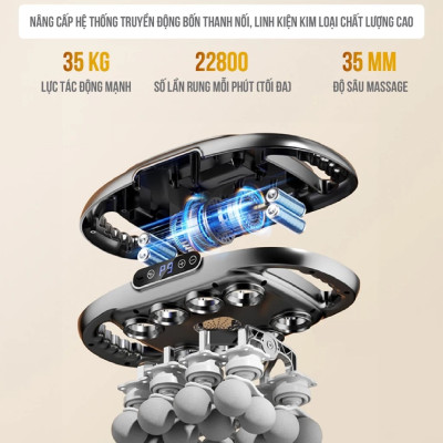 [Tặng củ sạc + cáp sạc] Máy Massage Toàn Thân Cầm Tay 16 Đầu, Máy Mát Xa Đấm Lưng 16 Đầu GDV - Hàng Chính Hãng