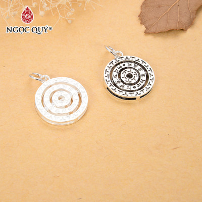 Charm bạc 3 vòng tròn ký tự treo - Ngọc Quý