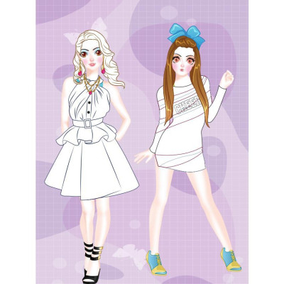 Sách - Bóc Dán Hình Sticker Trong Suốt & Tô Màu Búp Bê - Nhà Thiết Kế Thời Trang - Combo 6 Cuốn - Việt Thư