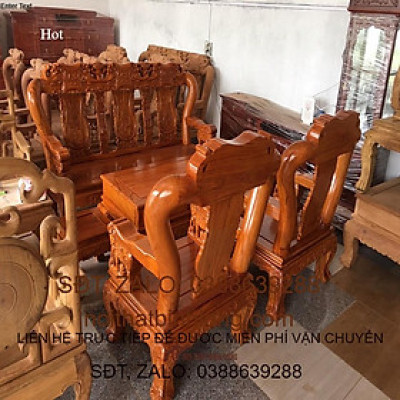 Bàn Ghế Minh Quốc Voi Gỗ Gõ Đỏ