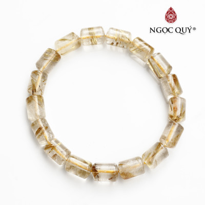 Vòng tay thạch anh tóc vàng đốt trúc mệnh thủy, kim - Ngọc Quý