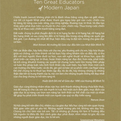MƯỜI NHÀ GIÁO DỤC LỚN CỦA NHẬT BẢN HIỆN ĐẠI (Ten Great Educators of Modern Japan) - Benjamin C. Duke - (bìa cứng)