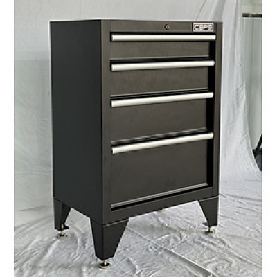 Tủ dụng cụ CSPS 61cm - 04 hộc kéo màu đen kèm chân tủ (tay cầm trắng)