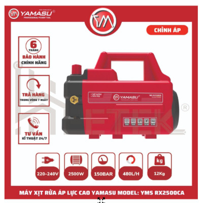 MÁY XỊT RỬA ÁP LỰC CAO CHỈNH ÁP 2500W YMS-RX2500CA  YAMASU - HÀNG CHÍNH HÃNG