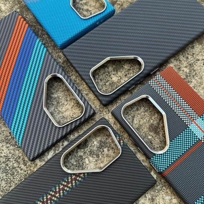 Ốp Lưng Từ Tính Cho Samsung Galaxy S25 Ultra / S24 Ultra & S23 Ultra Họa Tiết Thổ Cẩm , Carbon Fiber