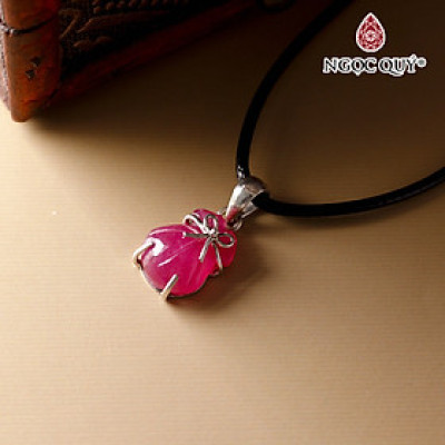 Mặt dây chuyền túi tiền Ruby bọc bạc 15x12mm hợp mệnh hỏa, thổ - Ngọc Quý Gemstones