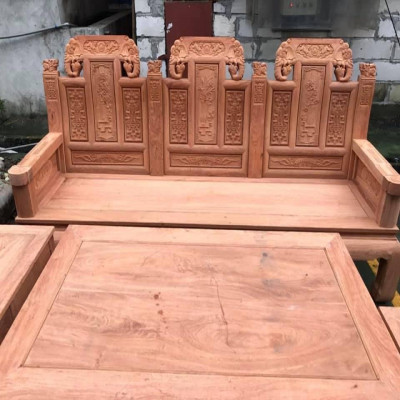 Bộ Bàn Ghế Âu Á Chương Voi Tay Như Ý Gỗ Hương Đá