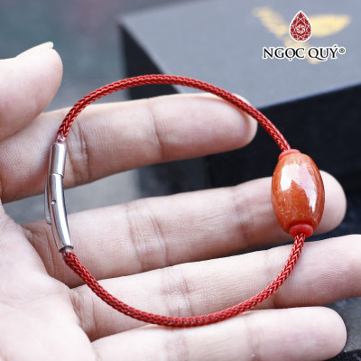 Vòng tay xỏ lu đá cẩm thạch huyết mệnh hỏa , thổ - Ngọc Quý Gemstones