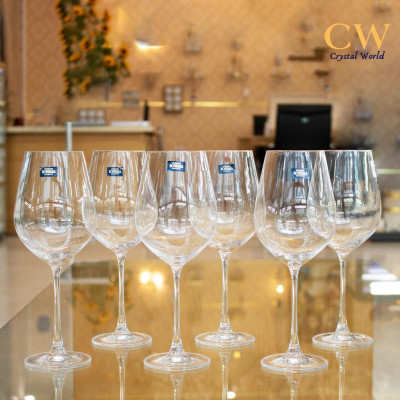 Ly Rượu Vang Đỏ Pha Lê Tiệp Chính Hãng Crystalite Bohemia Columba Cao Cấp 650ml