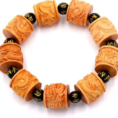 Vòng tay chuỗi trụ rồng gỗ hoàng đàn TRVCT13